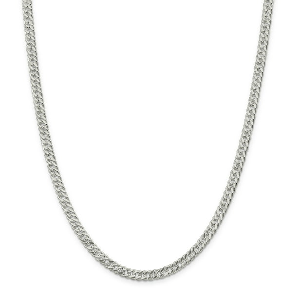 925 Rhodium Plated Sterling Silver Rambo Mens Chain 24"